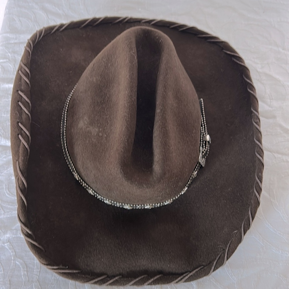 DORFMAN SCALA Authentic dark brown 100% Wool cowboy western hat. Size S/M.